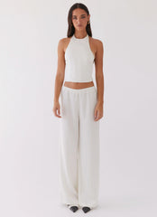 Top Halter Bree de Cetim - Pérola