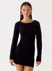 Minivestido de punto Soft Vision - Negro