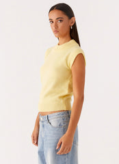 Chaleco de punto Melissa - Amarillo