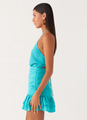 Minivestido Egoist Crossover - Azul Aqua