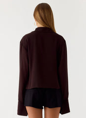 Camisa cruzada Annah - Chocolate