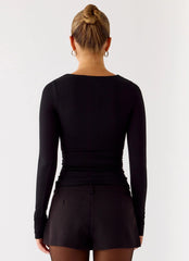 Blusa Kiely de Manga Comprida - Preta