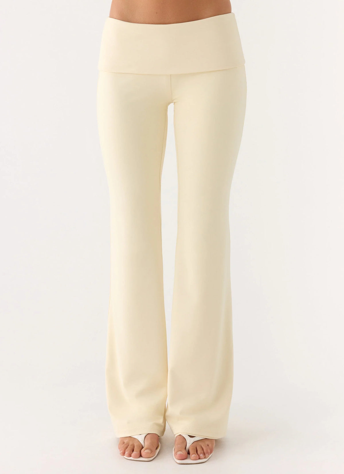 Pantalones de tiro bajo Renae - Amarillo bebé