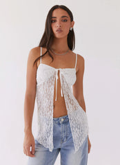 Top Curto de Renda Com Amarração Pick Of The Bunch - Branco