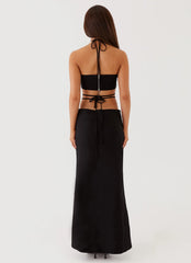 Top Halter de Miçangas Neveah - Preto