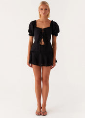 Top de manga abullonada Hundred Percent - Negro