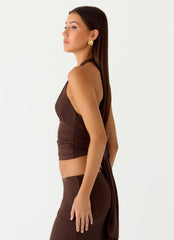 Top halter Kerrie - Chocolate
