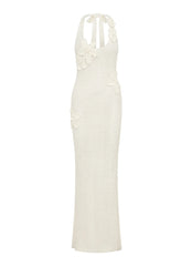 Vestido longo de crochê Novalee Flower - Marfim