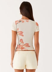 Blusa em Tela Curta Noite - Floral Siena