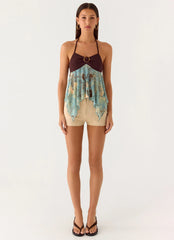 Top Lyrica tipo halter - Aqua Blur
