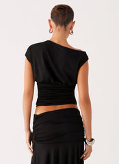 Blusa Assimétrica Liana - Preta