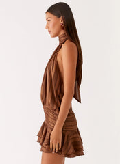 Minivestido de gasa Willow - Chocolate