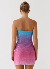 Minivestido de punto con lentejuelas Step Closer - Ombre Disco