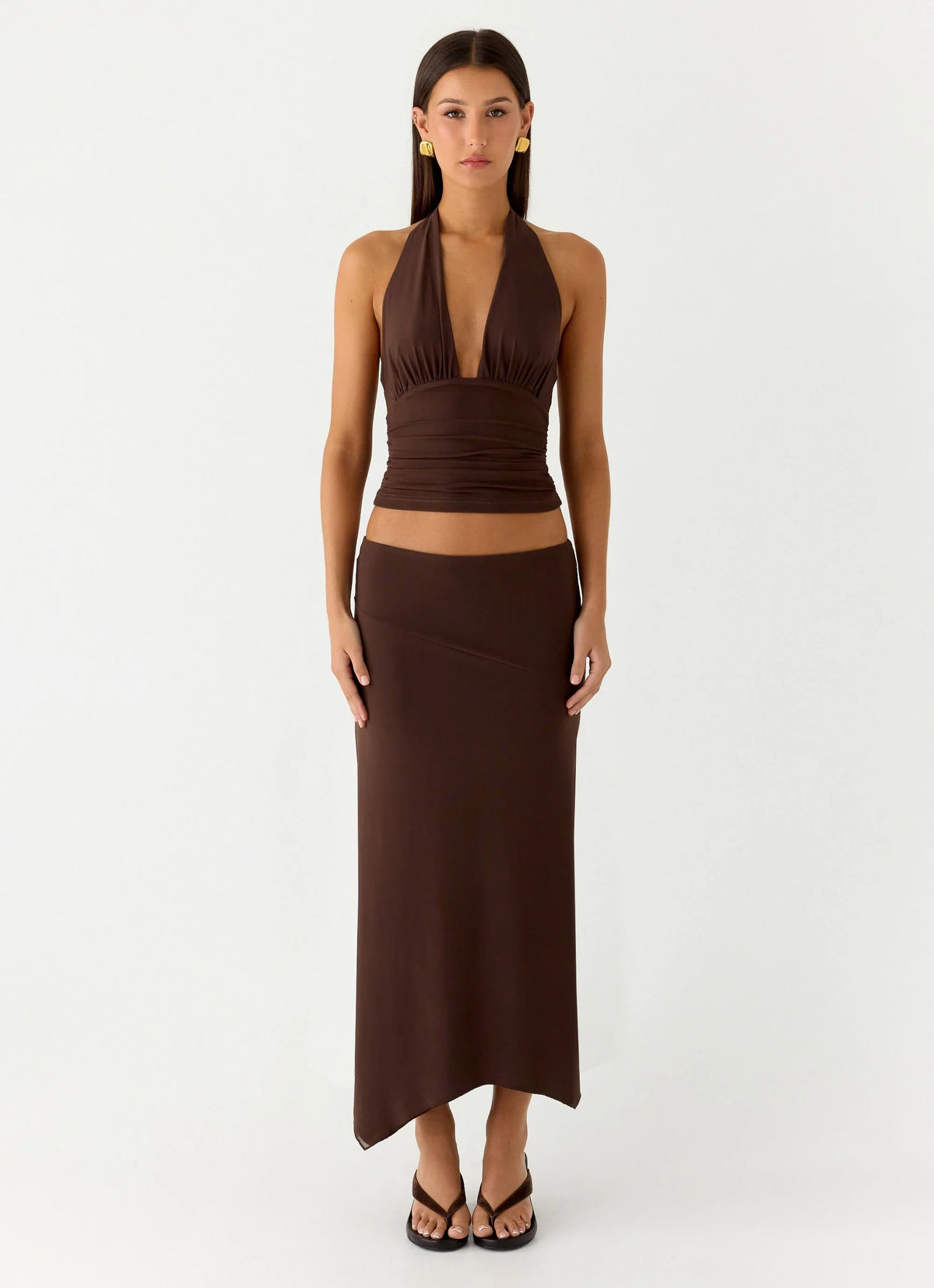 Falda midi Kerrie Hanky - Chocolate