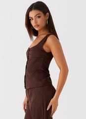 Top de paneles tipo corpiño Golden Skies - Chocolate
