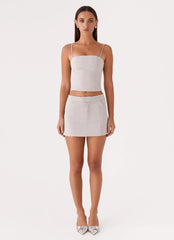 Top crop Eliana - Gris