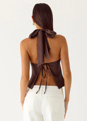 Top con pañuelo Maddox - Chocolate