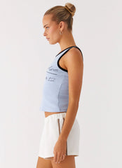 Camiseta Utopia sin mangas - Azul cielo