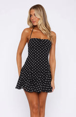 Minivestido Think I'm In Love Poá Preto e Branco