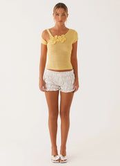 Top de ganchillo "Junto al lago" - Amarillo