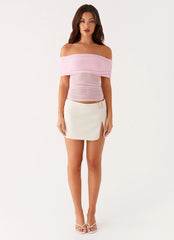 Top sin hombros Nelly - Rosa