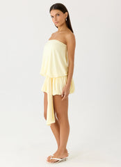 Minivestido sin tirantes Mazie - Amarillo