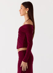 Top de manga larga Thorness - Ciruela