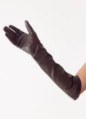 Guantes de piel sintética Attalina - Chocolate