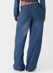 Vaqueros Ride Elegant Baggy - Lavado azul vintage
