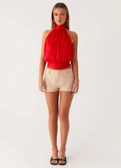 Blusa de chifón Willow - Rojo
