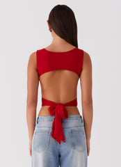 Blusa Saskie com Amarração - Vermelho Rubi
