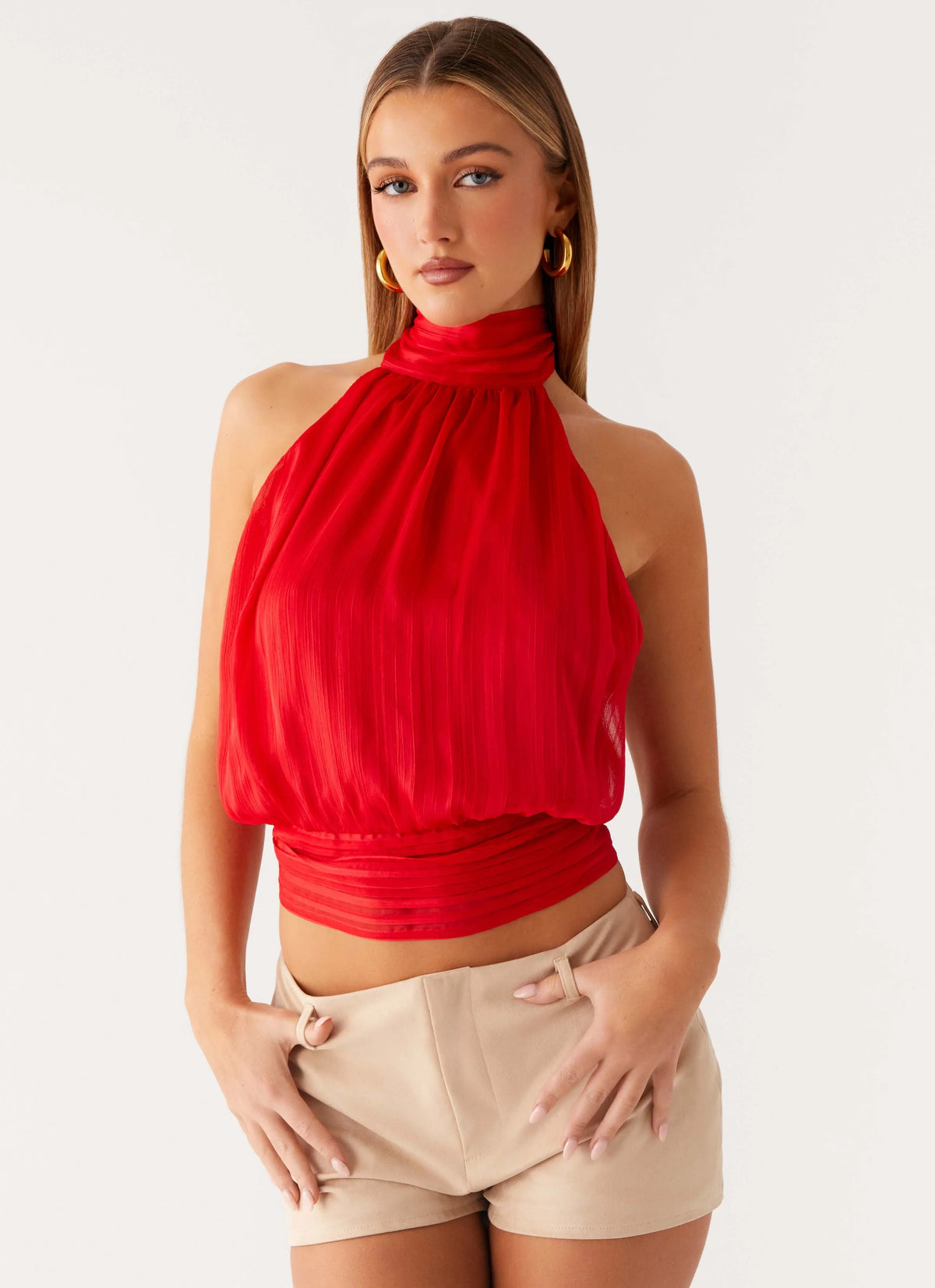 Blusa de chifón Willow - Rojo
