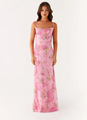 Maxivestido Orlando - Estampado floral rosa