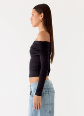 Top de manga larga Better Now - Negro