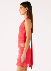 Minivestido Haltherneck Calissa - Coral