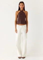 Top con pañuelo Maddox - Chocolate