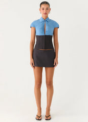 Parte superior de traje Harlee Poplin - Carbón