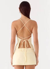 Mirna Micro Skort - Amarillo Limón