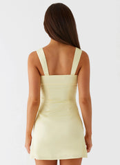 Minivestido de satén Odette - Amarillo