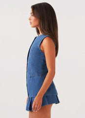 Colete Jeans Born For Bordeaux - Índigo