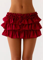 Minissaia shorts Someone Else - Cereja Escura