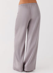 Pantalones de satén Palm Cove - Gris