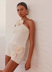 Top de ganchillo Maia Rose - Marfil