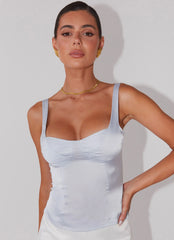 Top Alissa Bustier - Azul Ártico