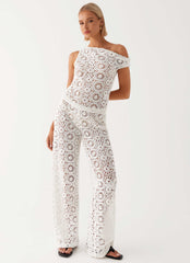 Pantalones de ganchillo Ibiza - Marfil