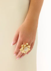 Anel de Pérolas Camellia - Dourado
