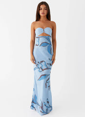 Maxivestido Tropicana - Floral azul