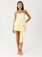 Minivestido sin tirantes Mazie - Amarillo