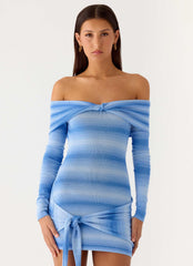 Minivestido de Malha Gomez Bardot - Azul-celeste