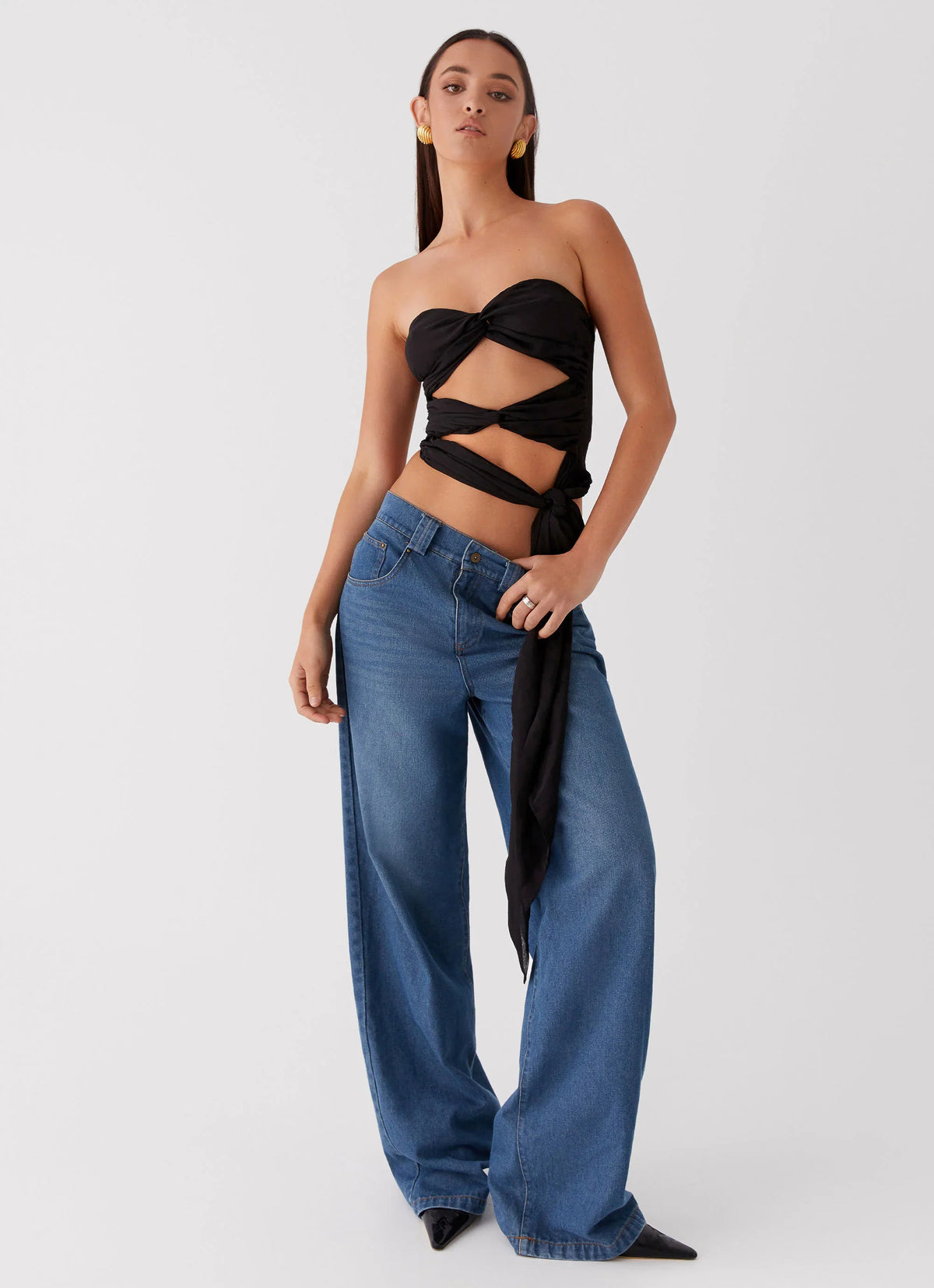 Top em Cascata Sunlight - Preto